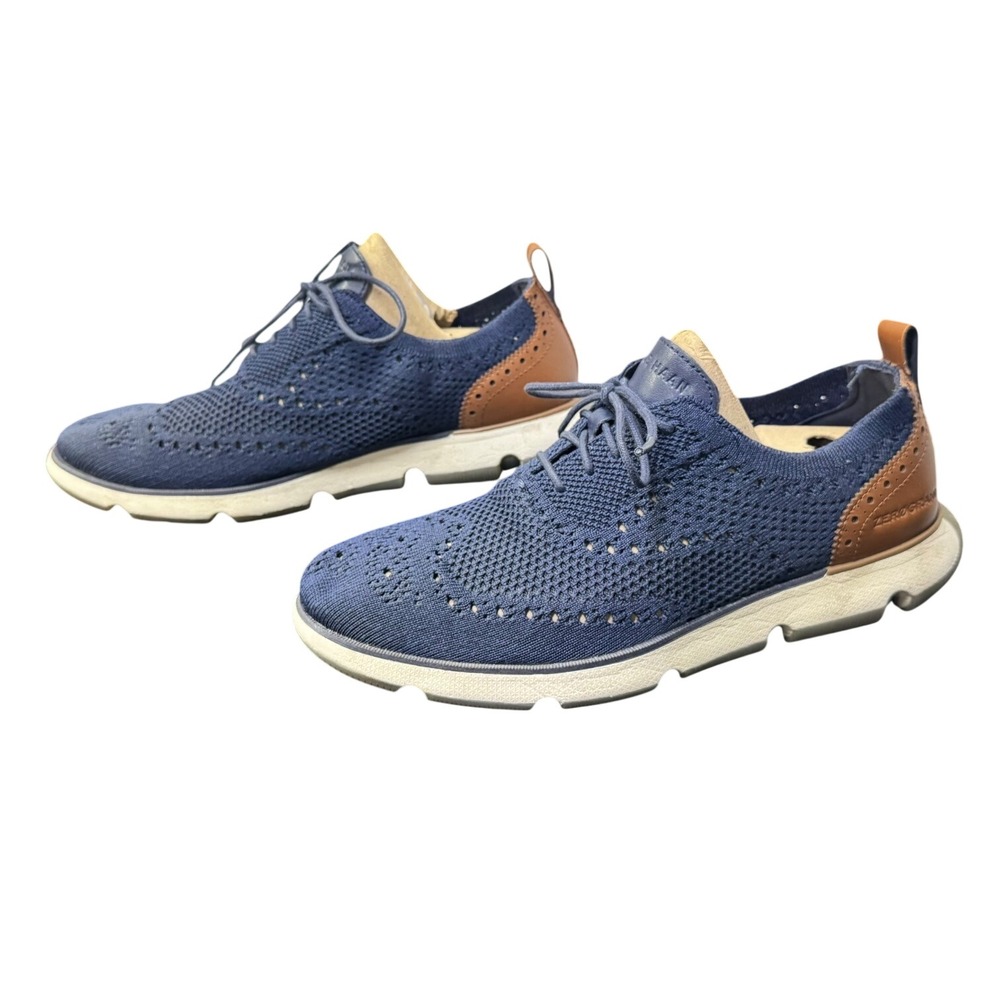 Cole Haan Zerogrand Stitchlite Wingtip Oxford‎ Mens Marine Blue C24949 Shoes